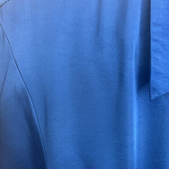 Zara Satin Effect Wrap Dress Cobalt Blue XS Deep Winter Color - Picture 5 of 10